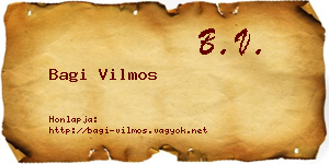 Bagi Vilmos névjegykártya